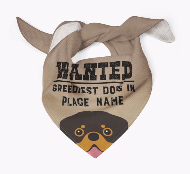 'Wanted' - Personalised {breedFullName} Bandana