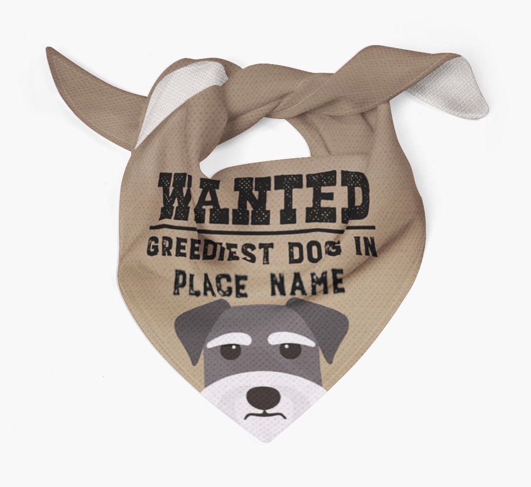 'Wanted' - Personalised {breedFullName} Bandana