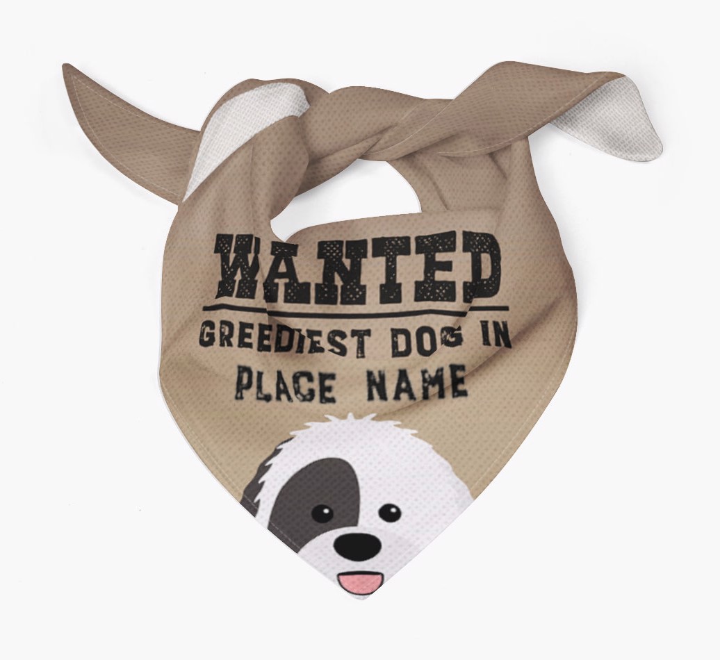 'Wanted' - Personalised {breedFullName} Bandana