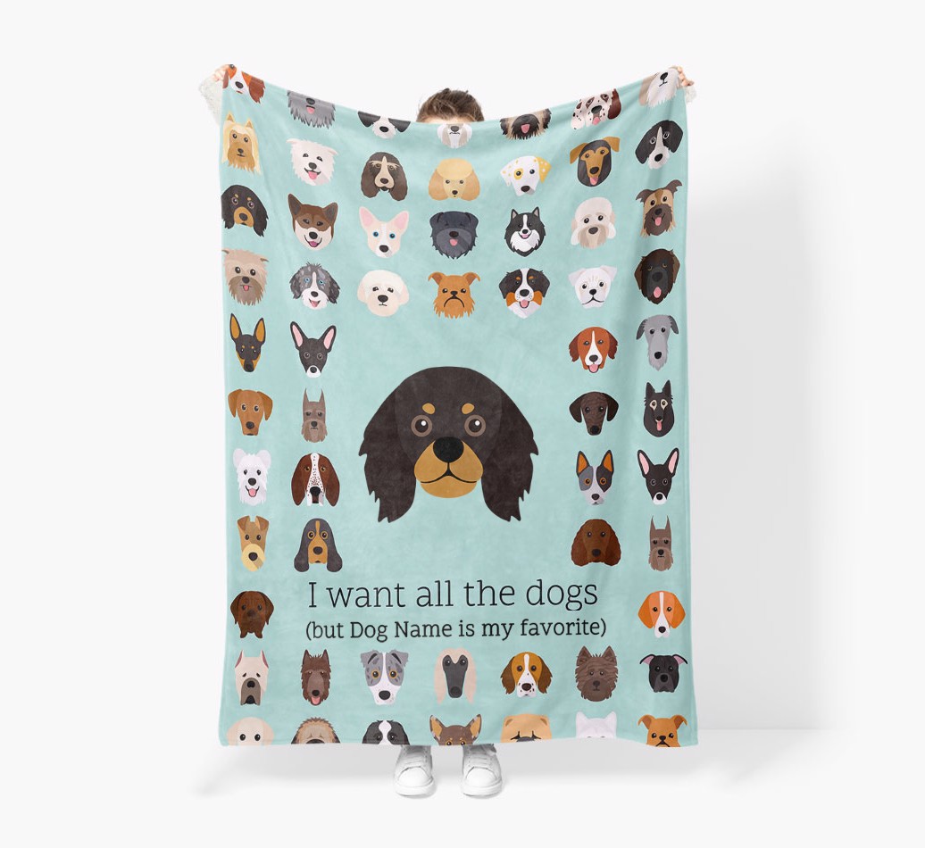 'All The Dogs' - Personalized Blanket - Held by Person