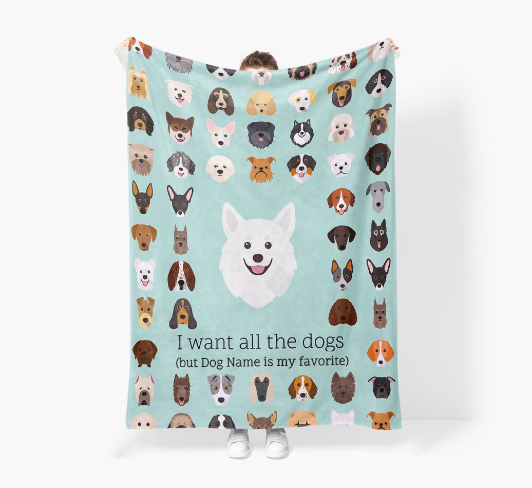 'All The Dogs' - Personalized Blanket - Held by Person