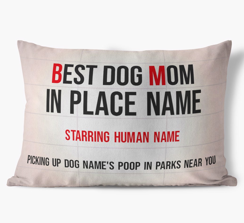 Best Dog Mom Sign: Personalized {breedFullName} Soft Touch Pillow