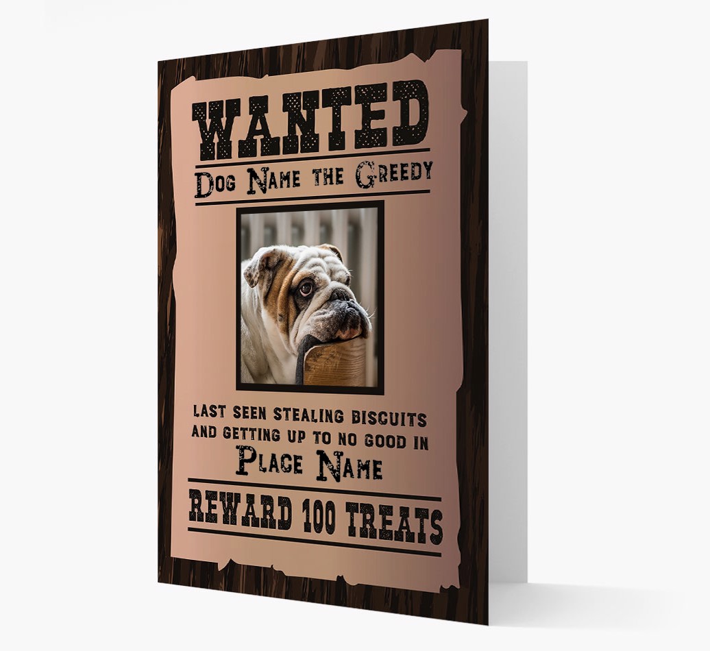 'Wanted' - Personalised {breedFullName} Card