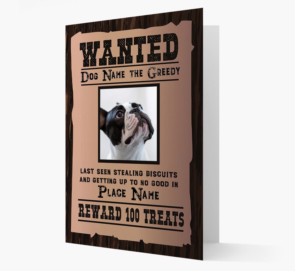 'Wanted' - Personalized {breedFullName} Card