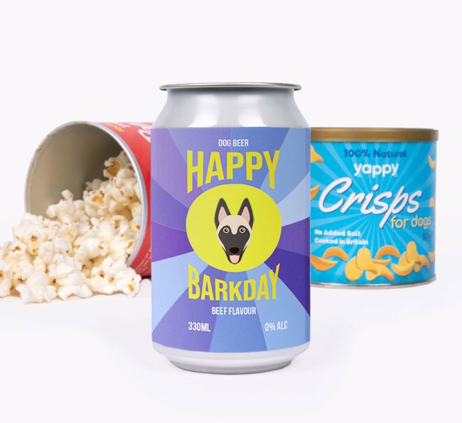 'Happy Barkday' - Personalised {breedFullName} Beer Bundle