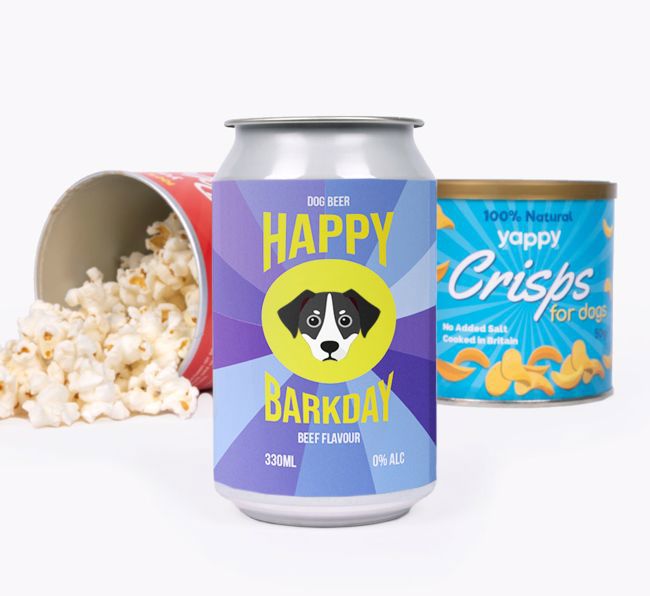 'Happy Barkday' - Personalised {breedFullName} Beer Bundle