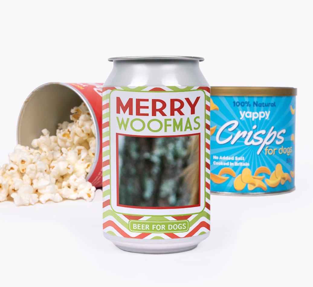 'Merry Woofmas' - Personalised Photo Upload {breedFullName} Beer Bundle