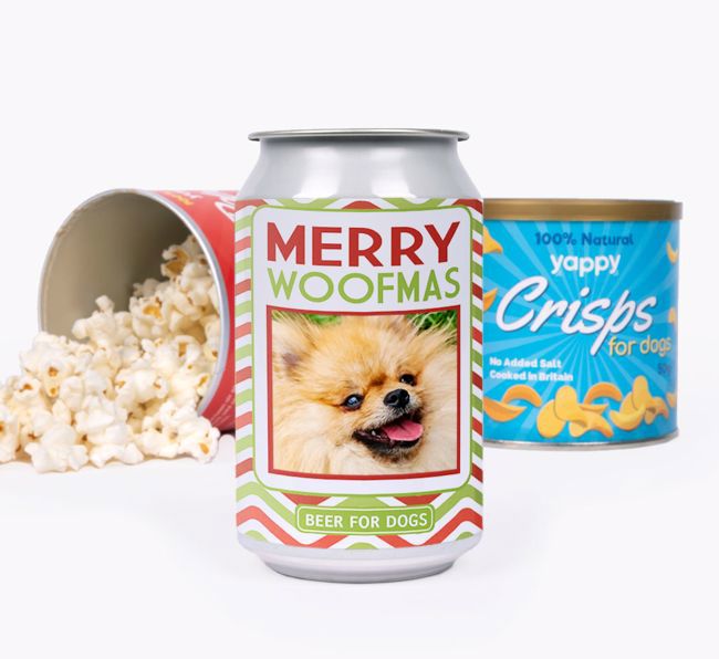 'Merry Woofmas' - Personalised Photo Upload {breedFullName} Beer Bundle