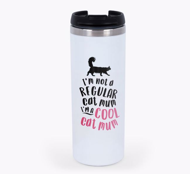 'Cool Cat Mum' - Personalised {breedCommonName} Travel Mug