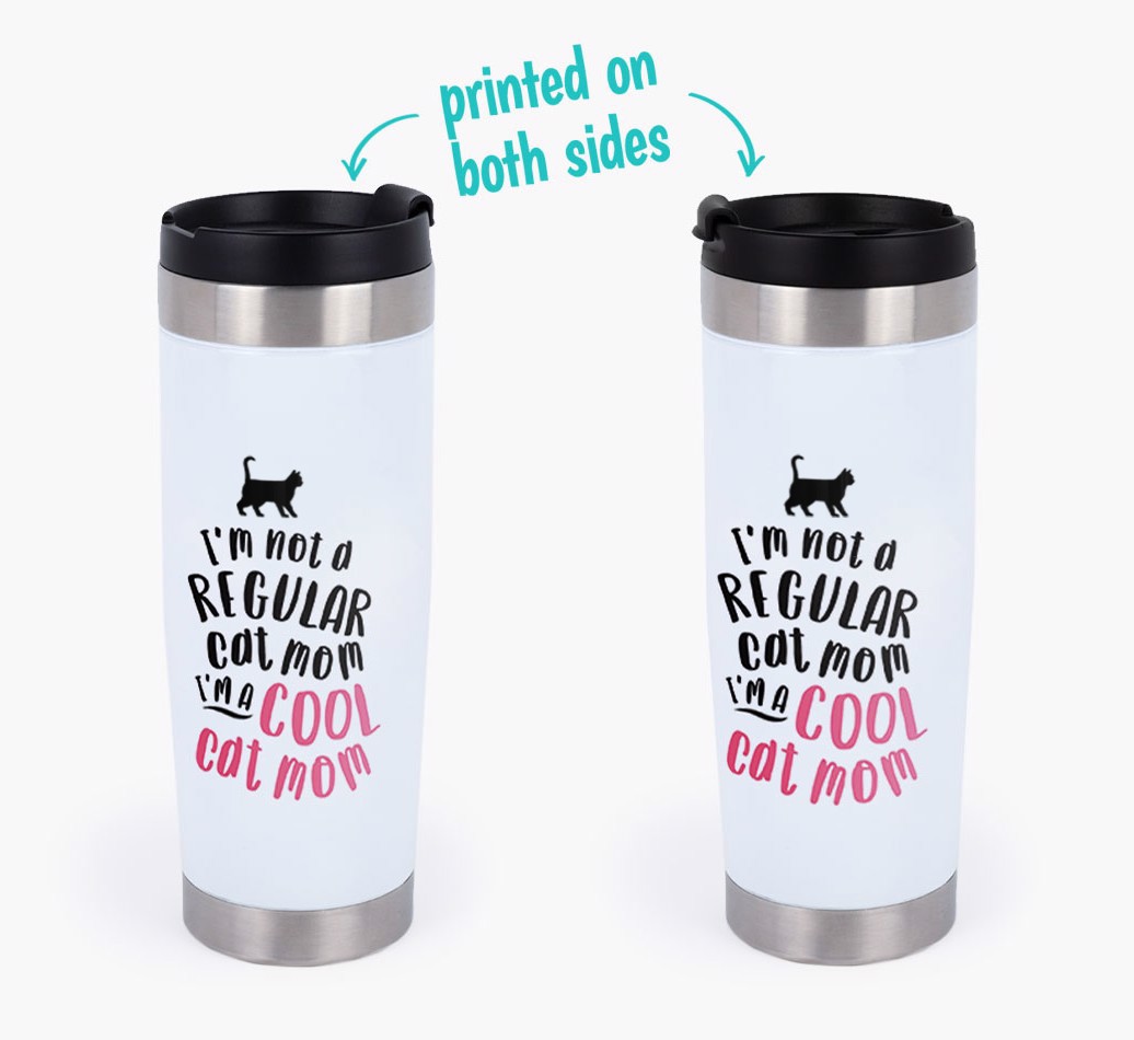 'Cool Cat Mom' - Personalized Travel Mug