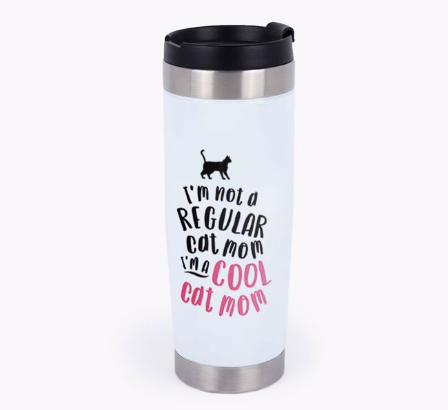 'Cool Cat Mom' - Personalized {breedCommonName} Travel Mug