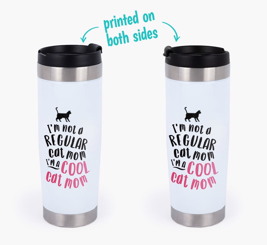 'Cool Cat Mom' - Personalized Travel Mug