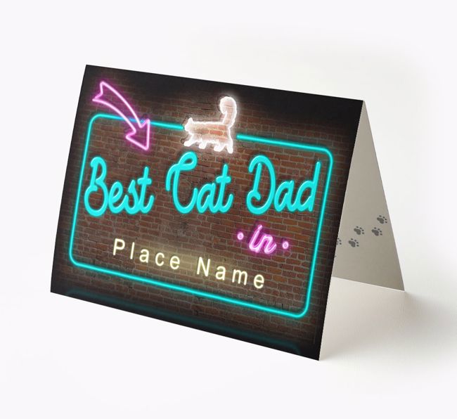 'Best Cat Dad in Town' - Personalized {breedFullName} Card