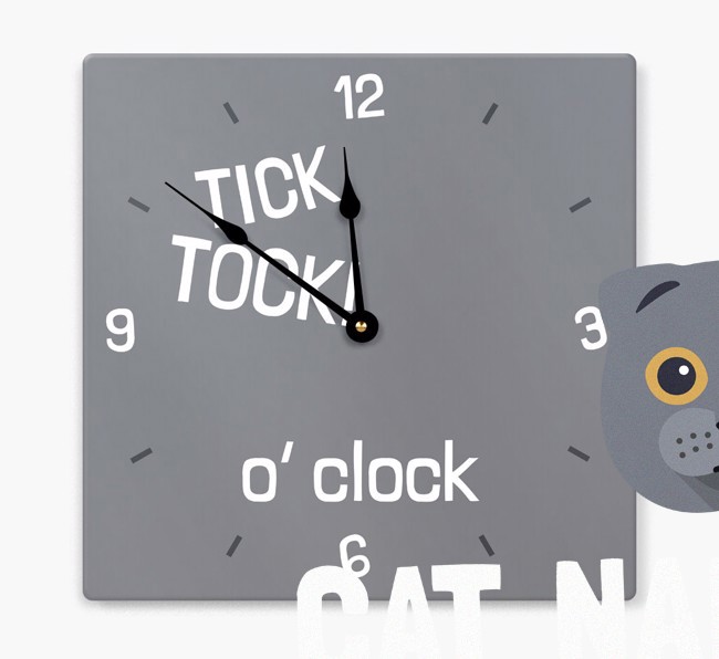 'Tick Tock 'O' Clock' - Personalized Wall Clock with {breedCommonName} Icon