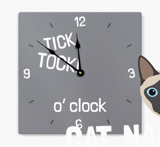 'Tick Tock 'O' Clock' - Personalised Wall Clock with {breedCommonName} Icon