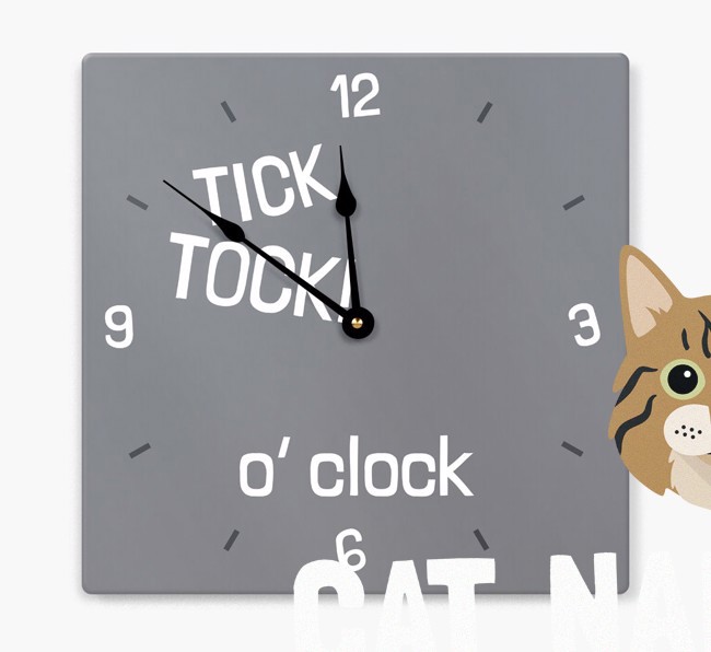 'Tick Tock 'O' Clock' - Personalised Wall Clock with {breedCommonName} Icon