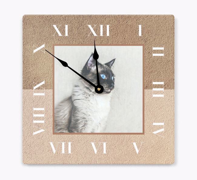 Half Tone Numerals: Photo Upload {breedCommonName} Wall Clock