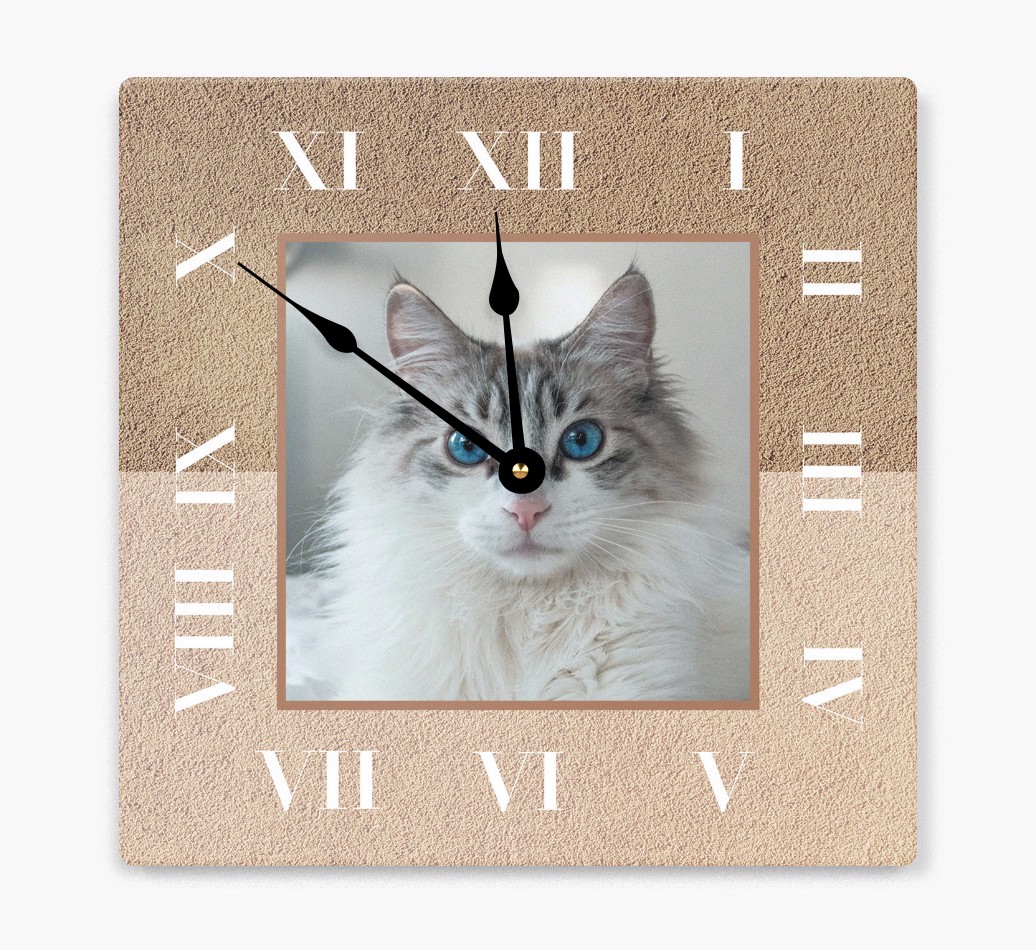 'Half Tone Numerals' - Personalized Wall Clock with {breedFullName} Photo