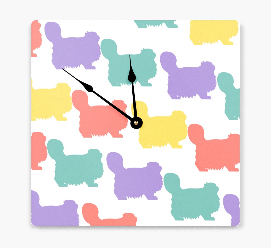 'Silhouette Pattern' - Personalized Wall Clock with {breedFullName} Icon