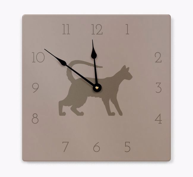 Cat Silhouette : Personalised {breedCommonName} Wall Clock