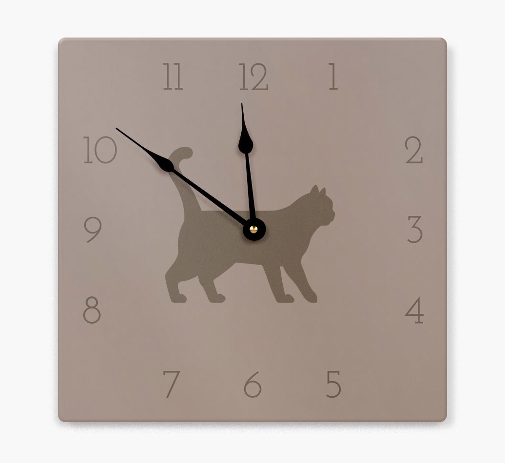 'Neutral Silhouette' - Personalised Wall Clock with {breedFullName} Icon