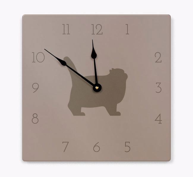 Cat Silhouette: Personalized {breedCommonName} Wall Clock