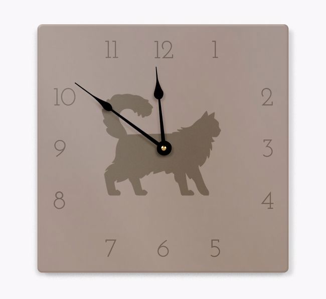 Cat Silhouette: Personalized {breedCommonName} Wall Clock