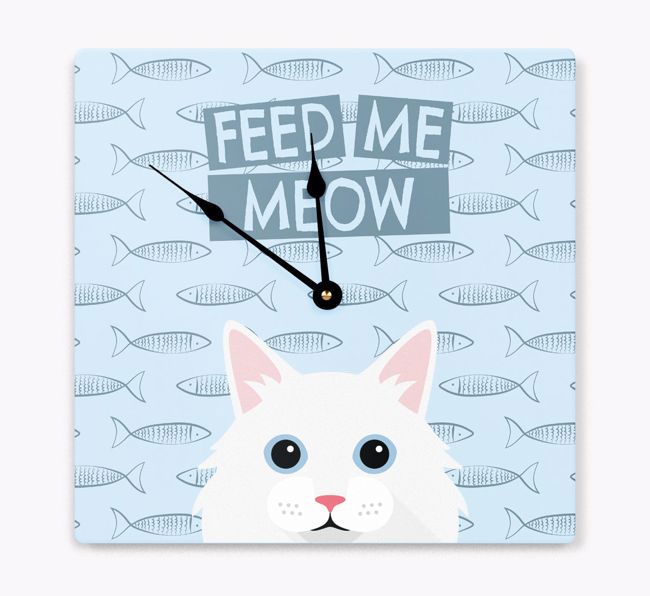 Feed Me Meow: Personalized {breedCommonName} Wall Clock