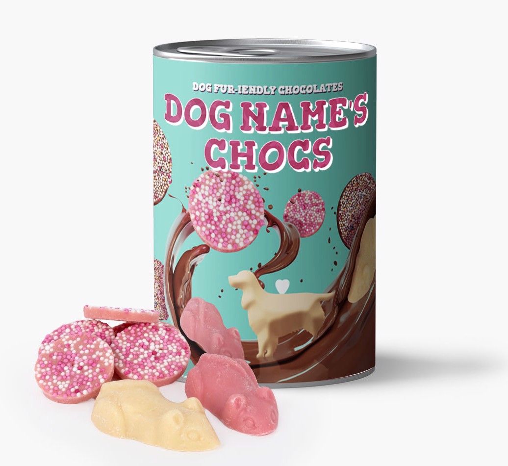 Personalised Dog-friendly Dog Chocs for your {breedFullName} - fromt view