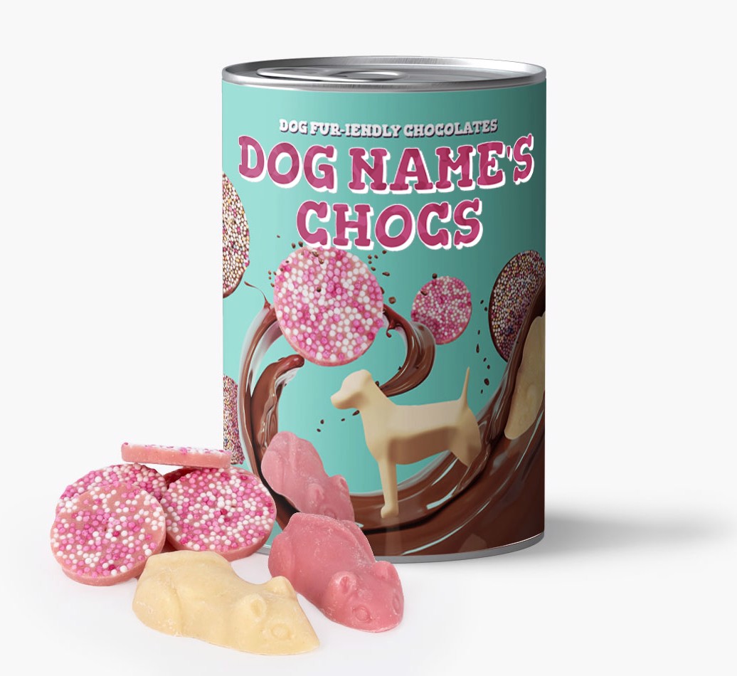 Personalised Dog-friendly Dog Chocs for your {breedFullName} - fromt view