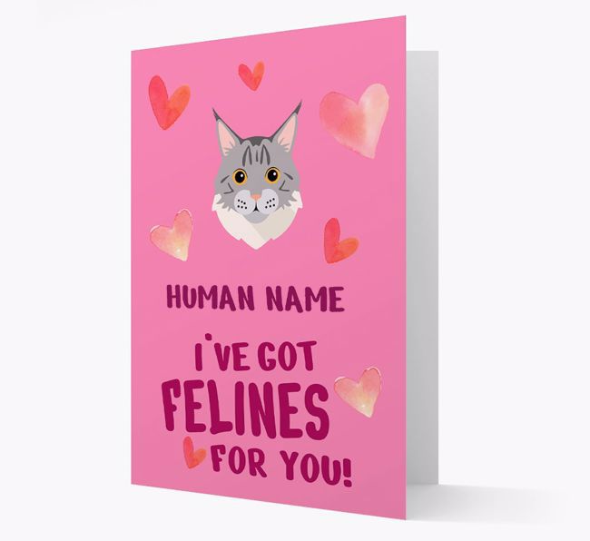 'Felines For You' - Personalised {breedCommonName} Card