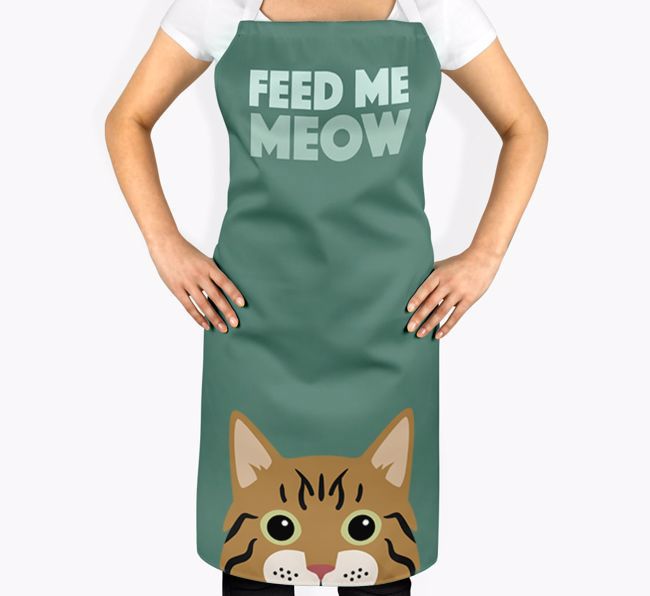 'Feed Me Meow' - Personalised {breedCommonName} Adult Apron