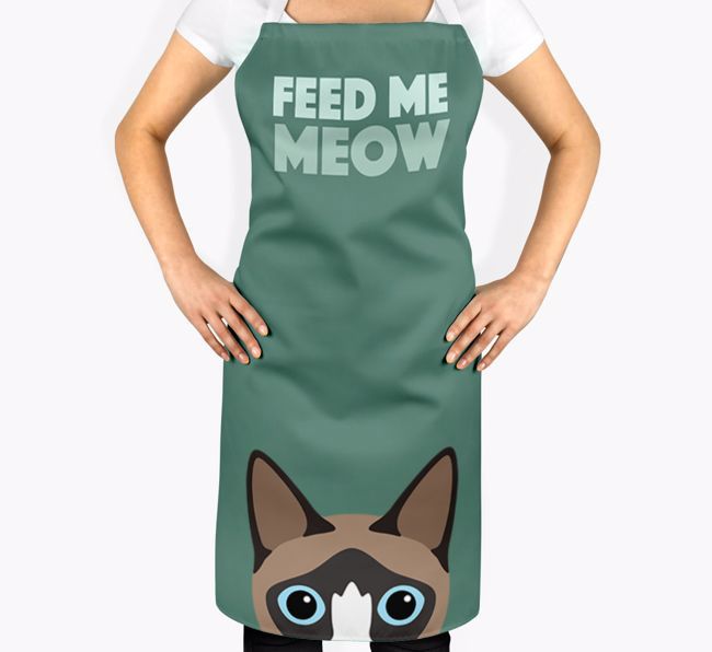 'Feed Me Meow' - Personalised {breedCommonName} Adult Apron