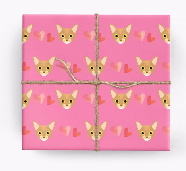 'Hearts' - Personalized {breedCommonName} Gift Wrap