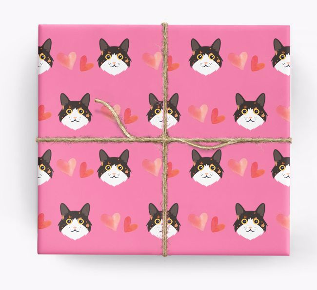 'Hearts' - Personalized {breedCommonName} Gift Wrap