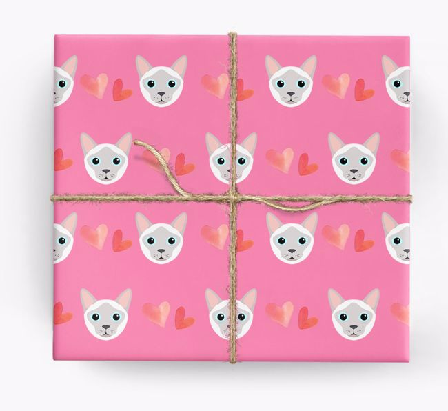 'Hearts' - Personalised {breedCommonName} Wrapping Paper