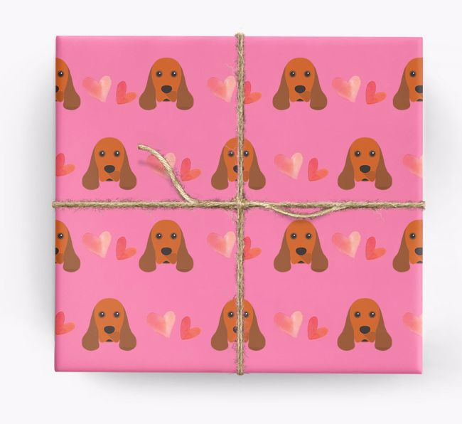 'Hearts' - Personalised {breedCommonName} Wrapping Paper