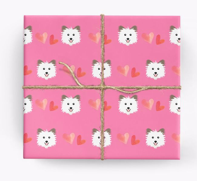 'Hearts' - Personalised {breedCommonName} Wrapping Paper