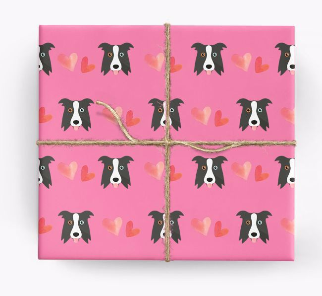 'Hearts' - Personalized {breedCommonName} Wrapping Paper