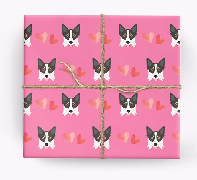 'Hearts' - Personalised {breedCommonName} Wrapping Paper