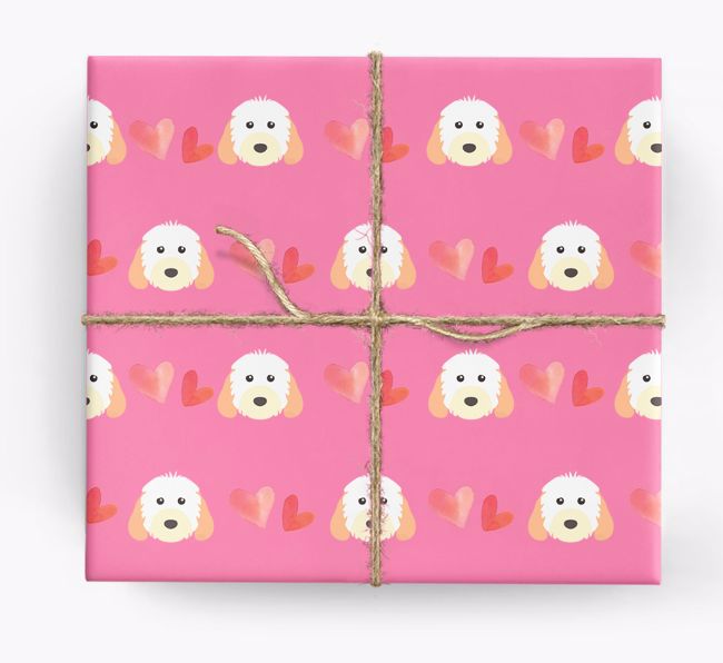 'Hearts' - Personalized {breedCommonName} Wrapping Paper