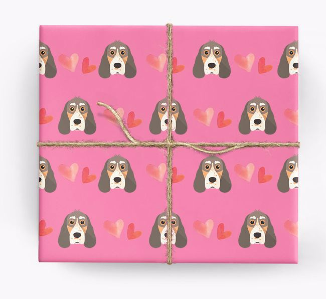 'Hearts' - Personalised {breedCommonName} Wrapping Paper