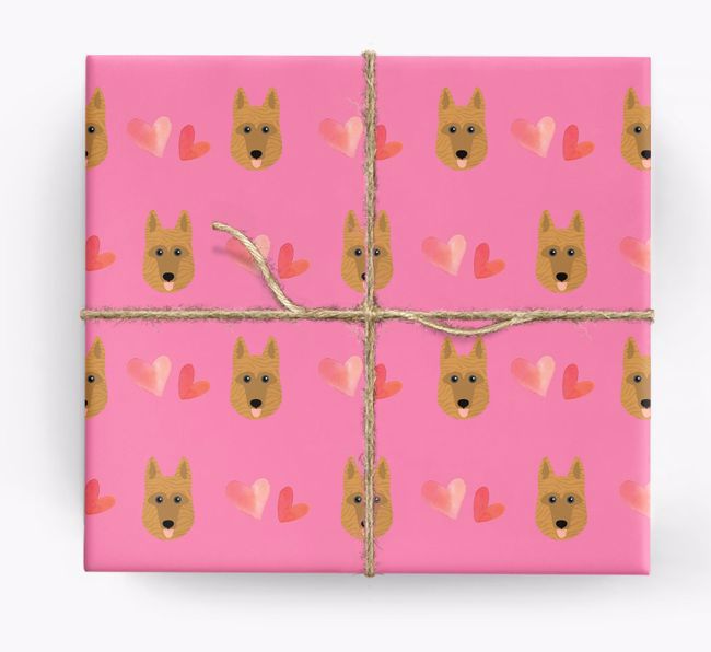 'Hearts' - Personalized {breedCommonName} Wrapping Paper