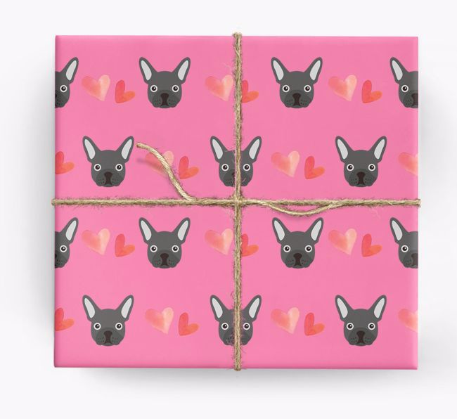 'Hearts' - Personalised {breedCommonName} Wrapping Paper