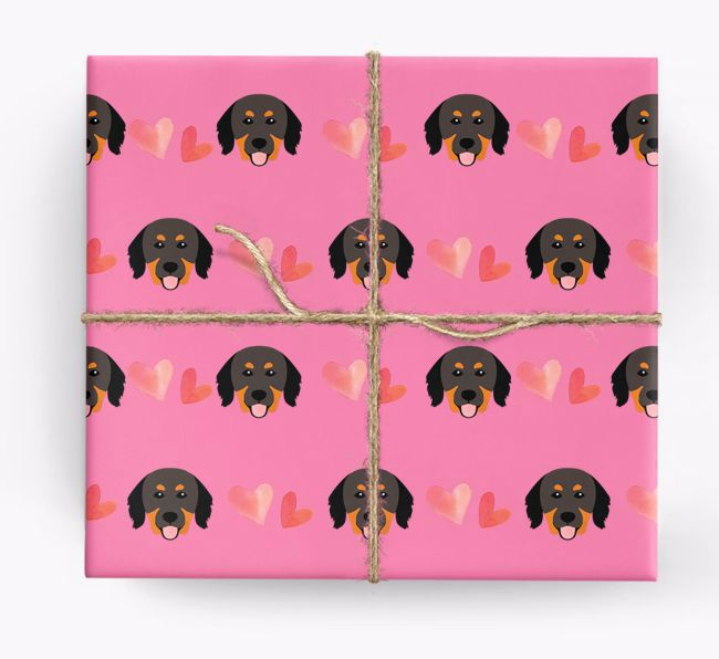 'Hearts' - Personalized {breedCommonName} Wrapping Paper