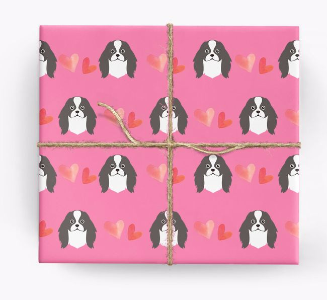 'Hearts' - Personalised {breedCommonName} Wrapping Paper