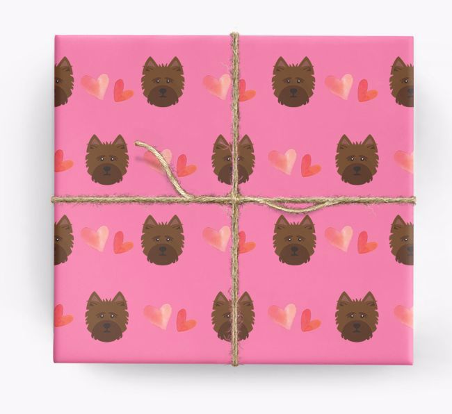 'Hearts' - Personalized {breedCommonName} Wrapping Paper