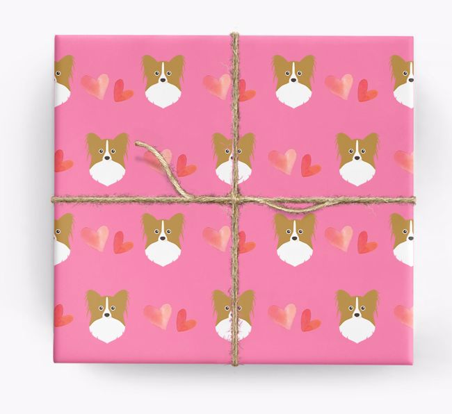 'Hearts' - Personalised {breedCommonName} Wrapping Paper