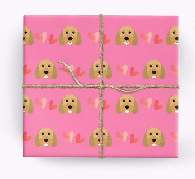 'Hearts' - Personalized {breedCommonName} Wrapping Paper