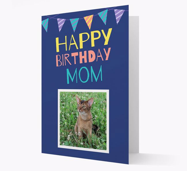 Happy Birthday Mom: {breedCommonName} Photo Upload Card